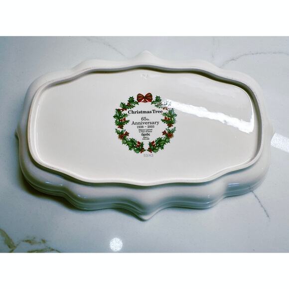 Spode 65th Anniversary Christmas Tree Scalloped Tray Candy Dish Platter - Picture 7 of 8